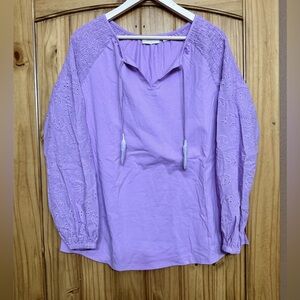 Belle by Kim Gravel Lavender Long Sleeve Blouse